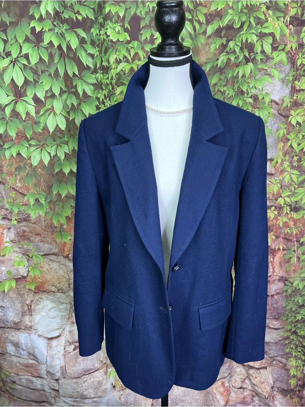 VINTAGE PENDLETON Navy Wool Two-Button Heritage Classic Preppy Blazer, 12P
